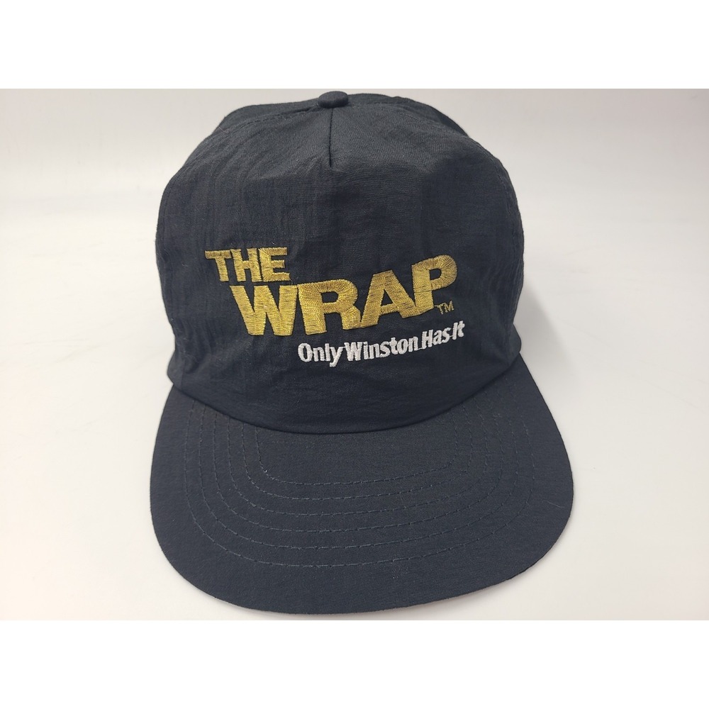 Vintage Winston Cigarettes The Wrap Only Has It Nylon Snapback Hat Cap Men Black
